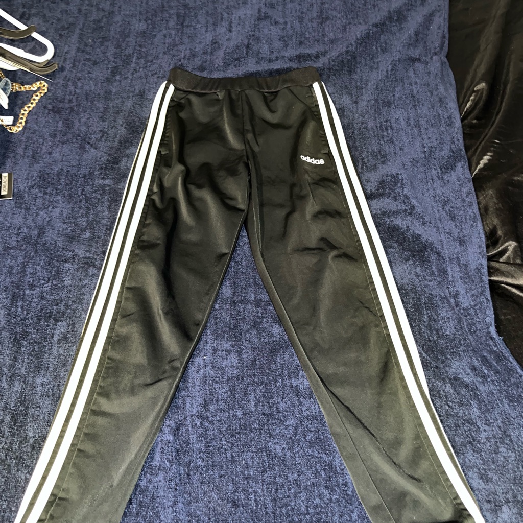 Adidas Black Joggers With White Accents